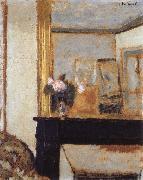 Edouard Vuillard Blomvas on the mantelpiece oil on canvas